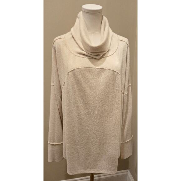 143 Story by Line Up Cowl Neck Sweater Soft Cream Medium Oversized - Picture 2 of 10